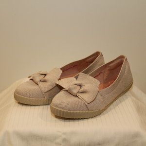 blush pink flats with bow